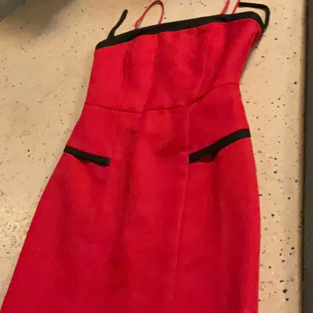 CW Designs Red Strapless Dress